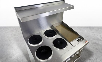 NSF Electric Range Oven 4 Burner 12 Ins Griddle TC-ER36-12G