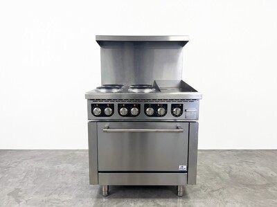 NSF Electric Range Oven 4 Burner 12 Ins Griddle TC-ER36-12G