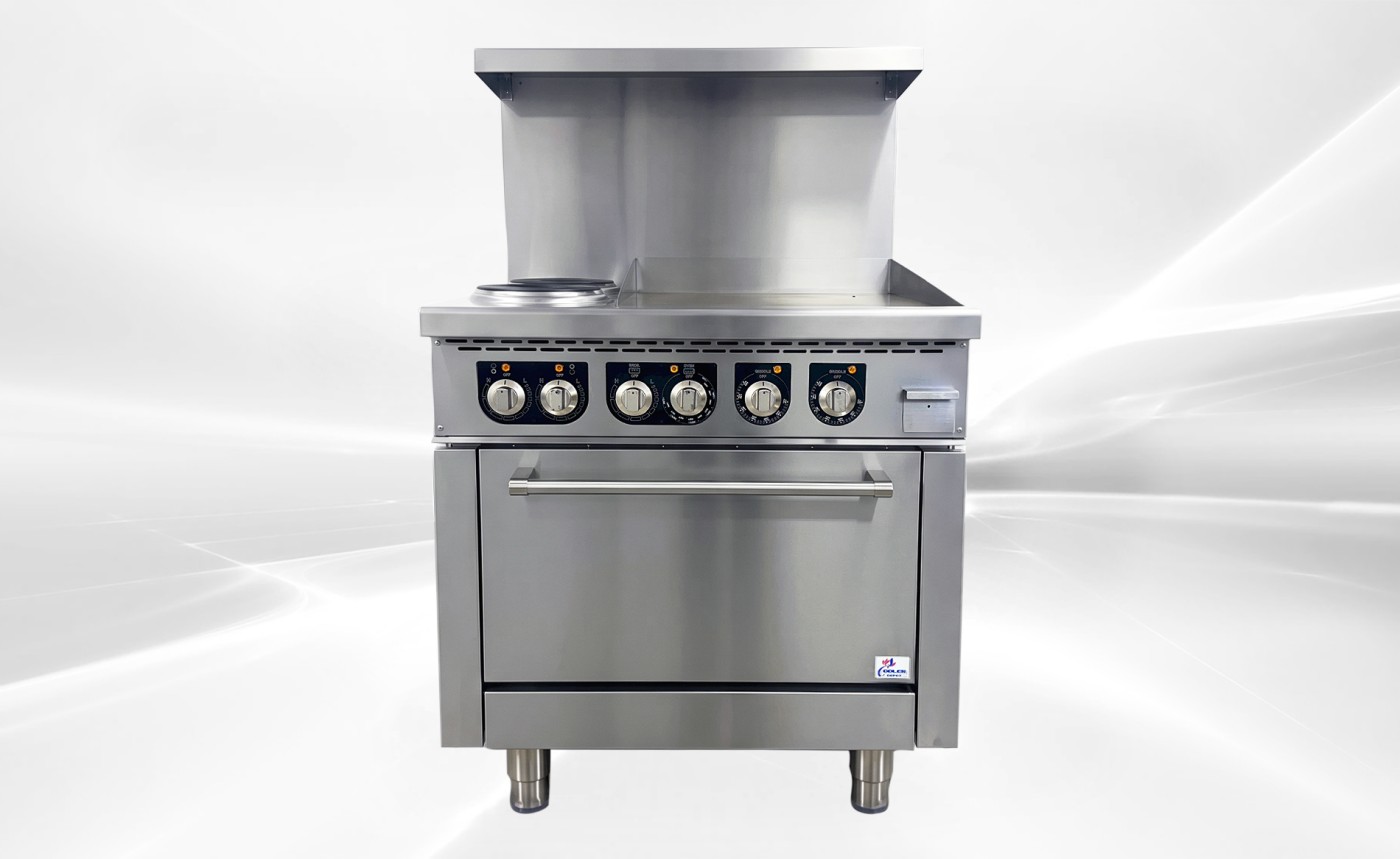 NSF Electric Range Oven 2 Burner 24 Ins Griddle TC-ER36-24G