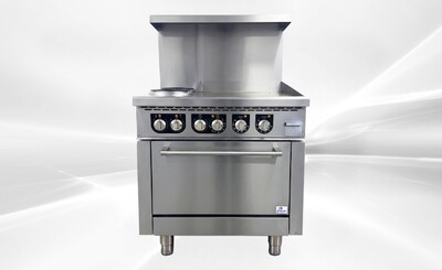 NSF Electric Range Oven 2 Burner 24 Ins Griddle TC-ER36-24G