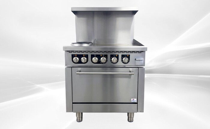 NSF Electric Range Oven 2 Burner 24 Ins Griddle TC-ER36-24G
