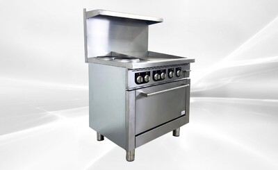 NSF Electric Range Oven 2 Burner 24 Ins Griddle TC-ER36-24G