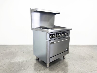 NSF Electric Range Oven 2 Burner 24 Ins Griddle TC-ER36-24G