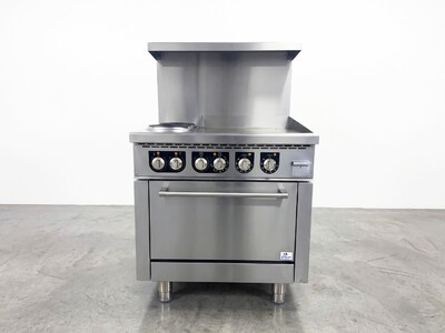 NSF Electric Range Oven 2 Burner 24 Ins Griddle TC-ER36-24G