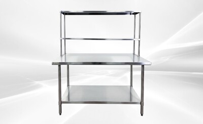 NSF StainlessSteel Table+2-Tier Overshelf Set HN-OSD-1260-3060SB