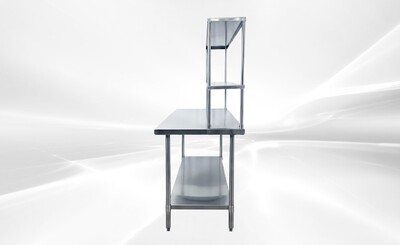 NSF StainlessSteel Table+2-Tier Overshelf Set HN-OSD-1260-3060SB