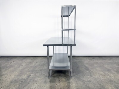 NSF StainlessSteel Table+2-Tier Overshelf Set HN-OSD-1260-3060SB