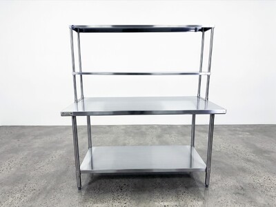 NSF StainlessSteel Table+2-Tier Overshelf Set HN-OSD-1260-3060SB