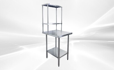 NSF StainlessSteel Table+2-Tier Overshelf Set HN-OSD-1224-2430SB