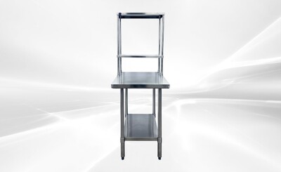 NSF StainlessSteel Table+2-Tier Overshelf Set HN-OSD-1224-2430SB