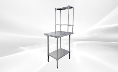 NSF StainlessSteel Table+2-Tier Overshelf Set HN-OSD-1224-2430SB