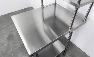 NSF StainlessSteel Table+2-Tier Overshelf Set HN-OSD-1224-2430SB
