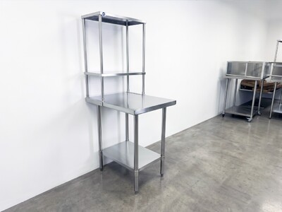NSF StainlessSteel Table+2-Tier Overshelf Set HN-OSD-1224-2430SB