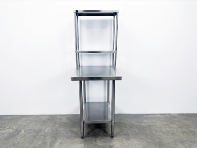 NSF StainlessSteel Table+2-Tier Overshelf Set HN-OSD-1224-2430SB
