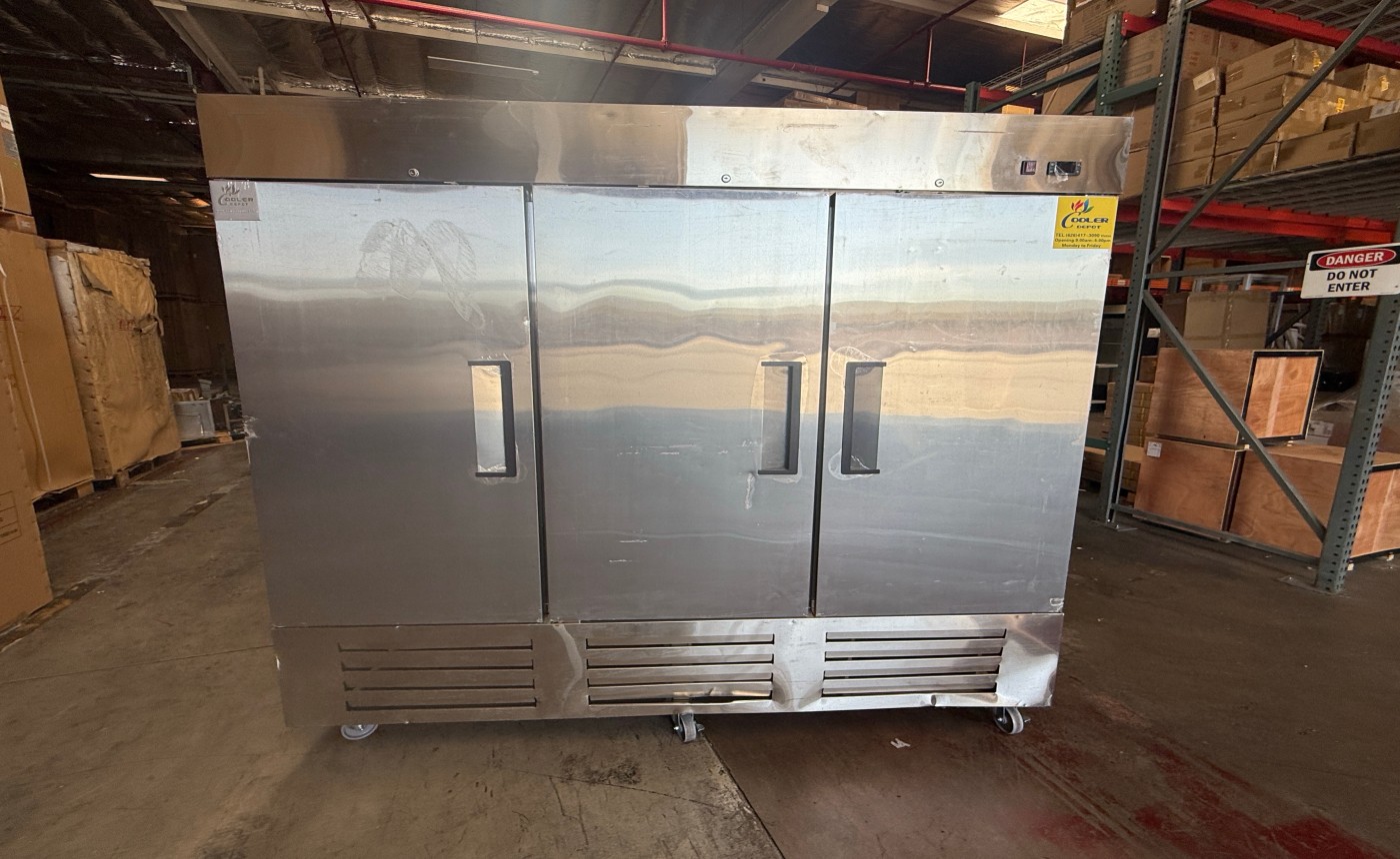 Clearance Reach In 3 Door Refrigerator SS interior 106774L0829