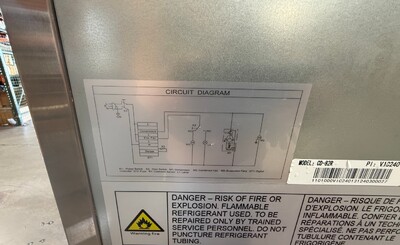 Clearance Reach In 3 Door Refrigerator SS interior 106774L0829