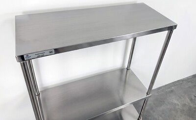 NSF StainlessSteel Table+2-Tier Overshelf Set HN-OSD-1230-3036SB