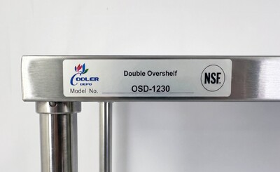 NSF StainlessSteel Table+2-Tier Overshelf Set HN-OSD-1230-3036SB