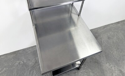 NSF StainlessSteel Table+2-Tier Overshelf Set HN-OSD-1230-3036SB