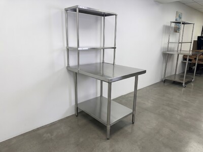 NSF StainlessSteel Table+2-Tier Overshelf Set HN-OSD-1230-3036SB