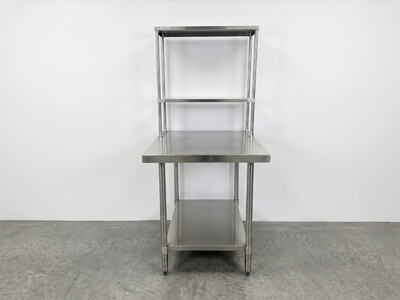 NSF StainlessSteel Table+2-Tier Overshelf Set HN-OSD-1230-3036SB