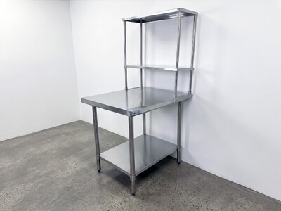 NSF StainlessSteel Table+2-Tier Overshelf Set HN-OSD-1230-3036SB