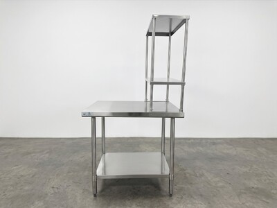 NSF StainlessSteel Table+2-Tier Overshelf Set HN-OSD-1230-3036SB