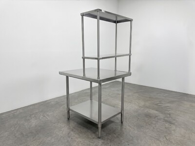 NSF StainlessSteel Table+2-Tier Overshelf Set HN-OSD-1230-3036SB
