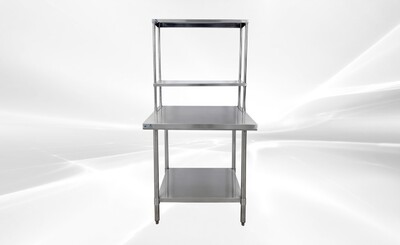 NSF StainlessSteel Table+2-Tier Overshelf Set HN-OSD-1236-3036SB