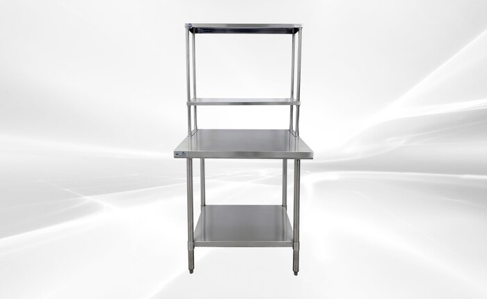 NSF StainlessSteel Table+2-Tier Overshelf Set HN-OSD-1236-3036SB