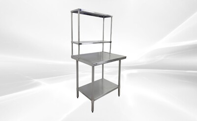 NSF StainlessSteel Table+2-Tier Overshelf Set HN-OSD-1236-3036SB