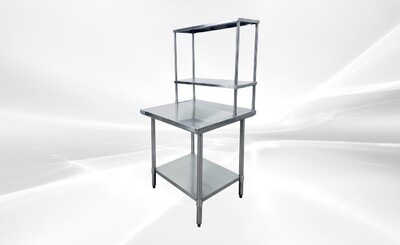 NSF StainlessSteel Table+2-Tier Overshelf Set HN-OSD-1236-3036SB