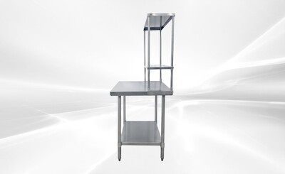 NSF StainlessSteel Table+2-Tier Overshelf Set HN-OSD-1236-3036SB