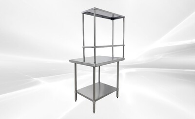 NSF StainlessSteel Table+2-Tier Overshelf Set HN-OSD-1236-3036SB