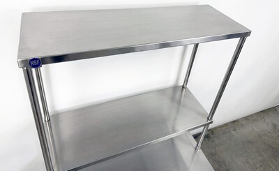 NSF StainlessSteel Table+2-Tier Overshelf Set HN-OSD-1236-3036SB