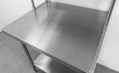 NSF StainlessSteel Table+2-Tier Overshelf Set HN-OSD-1236-3036SB