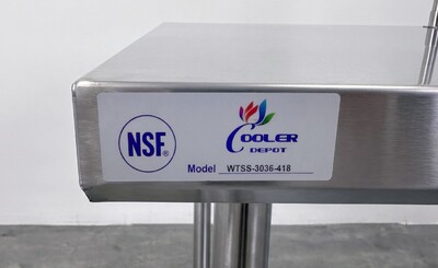 NSF StainlessSteel Table+2-Tier Overshelf Set HN-OSD-1236-3036SB