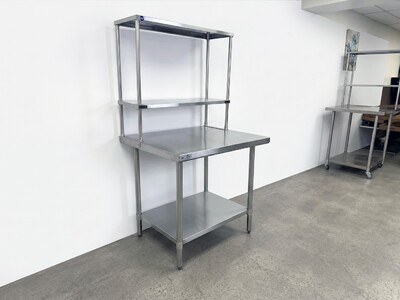 NSF StainlessSteel Table+2-Tier Overshelf Set HN-OSD-1236-3036SB