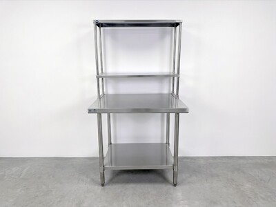 NSF StainlessSteel Table+2-Tier Overshelf Set HN-OSD-1236-3036SB