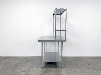 NSF StainlessSteel Table+2-Tier Overshelf Set HN-OSD-1236-3036SB