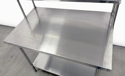 NSF StainlessSteel Table+2-Tier Overshelf Set HN-OSD-1248-3048SB