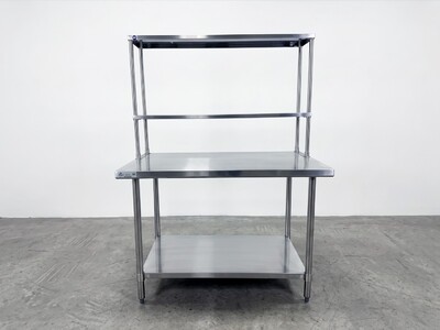 NSF StainlessSteel Table+2-Tier Overshelf Set HN-OSD-1248-3048SB