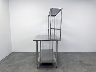 NSF StainlessSteel Table+2-Tier Overshelf Set HN-OSD-1248-3048SB