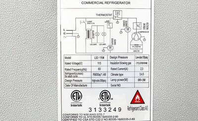 NSF Single Glass Door Commercial Refrigerator LSC-195W