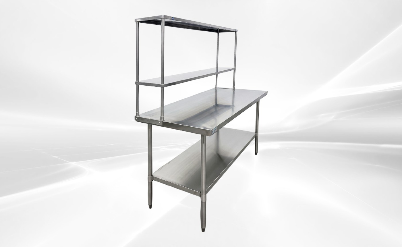 NSF StainlessSteel Table+2-Tier Overshelf Set HN-OSD-1272-3072SB