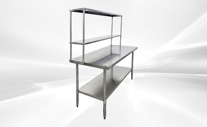 NSF StainlessSteel Table+2-Tier Overshelf Set HN-OSD-1272-3072SB
