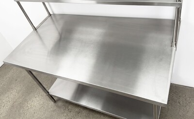 NSF StainlessSteel Table+2-Tier Overshelf Set HN-OSD-1272-3072SB