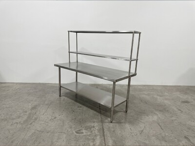 NSF StainlessSteel Table+2-Tier Overshelf Set HN-OSD-1272-3072SB