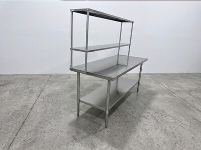 NSF StainlessSteel Table+2-Tier Overshelf Set HN-OSD-1272-3072SB