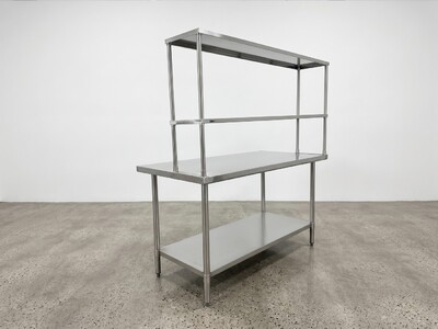 NSF StainlessSteel Table+2-Tier Overshelf Set HN-OSD-1272-3072SB